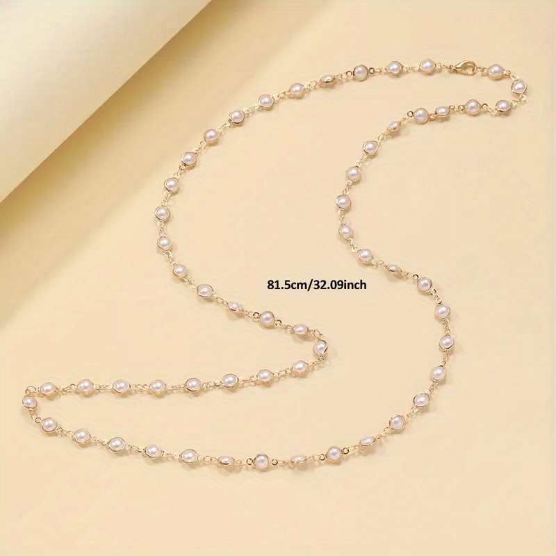 Ladies' Luxury Imitation Pearl Y-Shaped Long Necklace