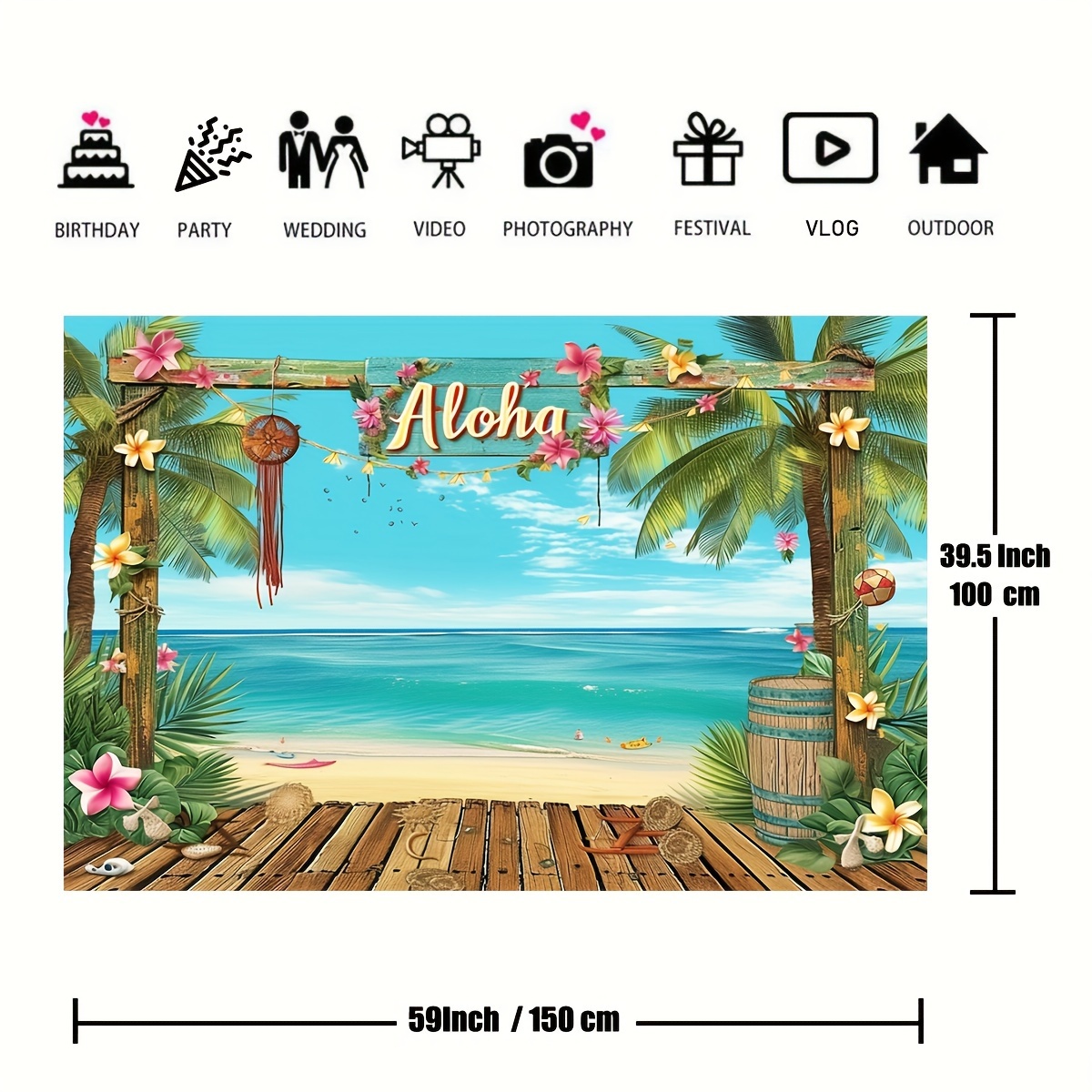 Hawaiian Tropical Party Decorations With Hawaiian Luau Grass Table Skirt  Palm Leaves