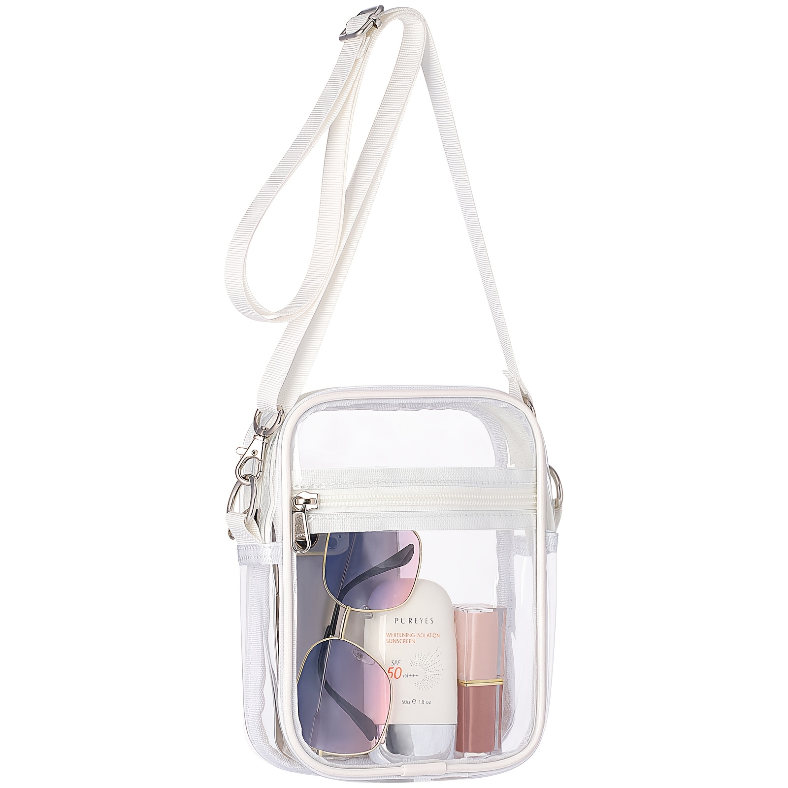 TEMU Clear Bag Stadium Approved - Clear Purses For Women Stadium Crossbody Messenger Bag For Concerts Sporting Events