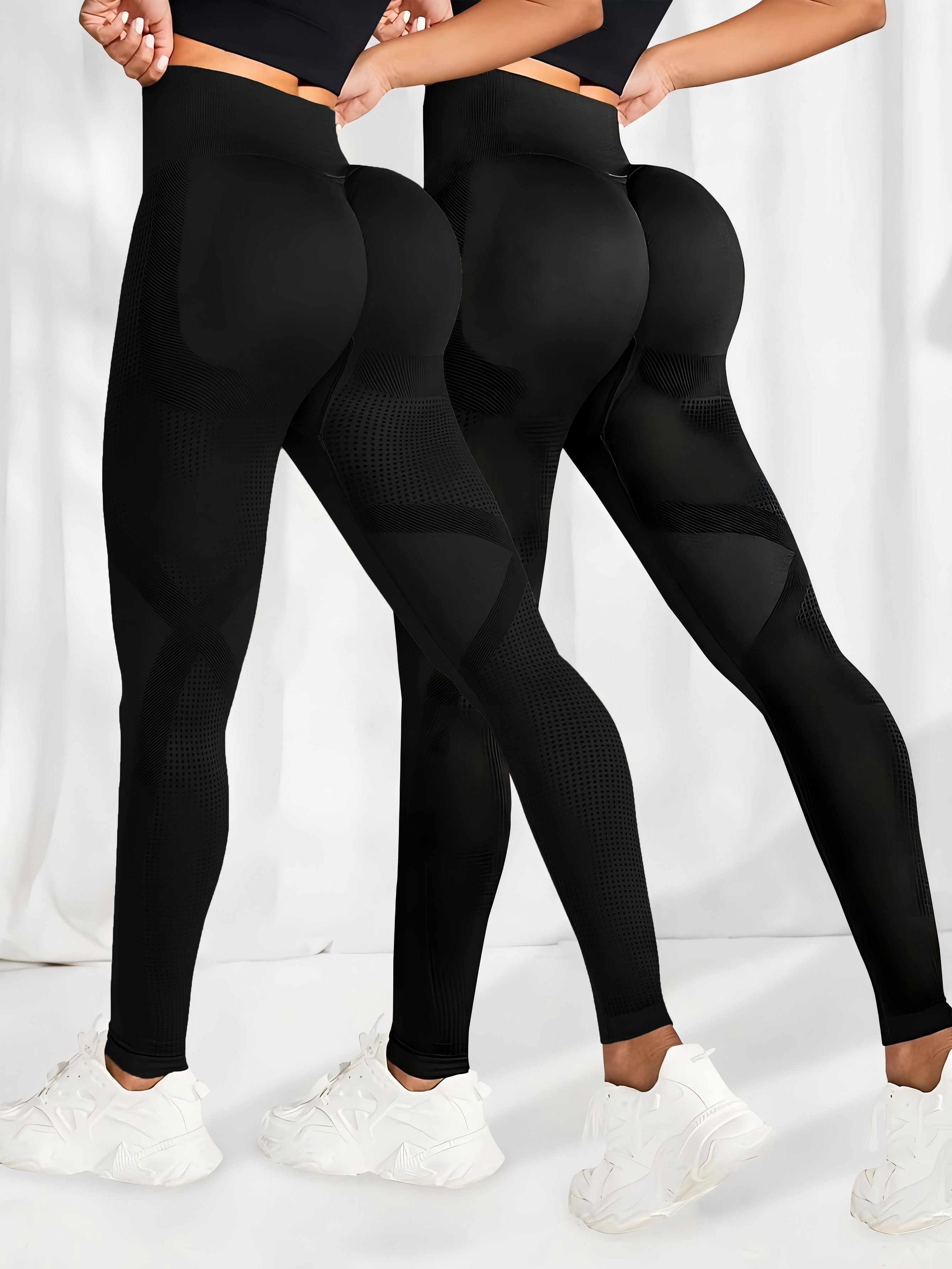 2pcs Women's High-Waist Seamless Leggings, Butt-Lifting