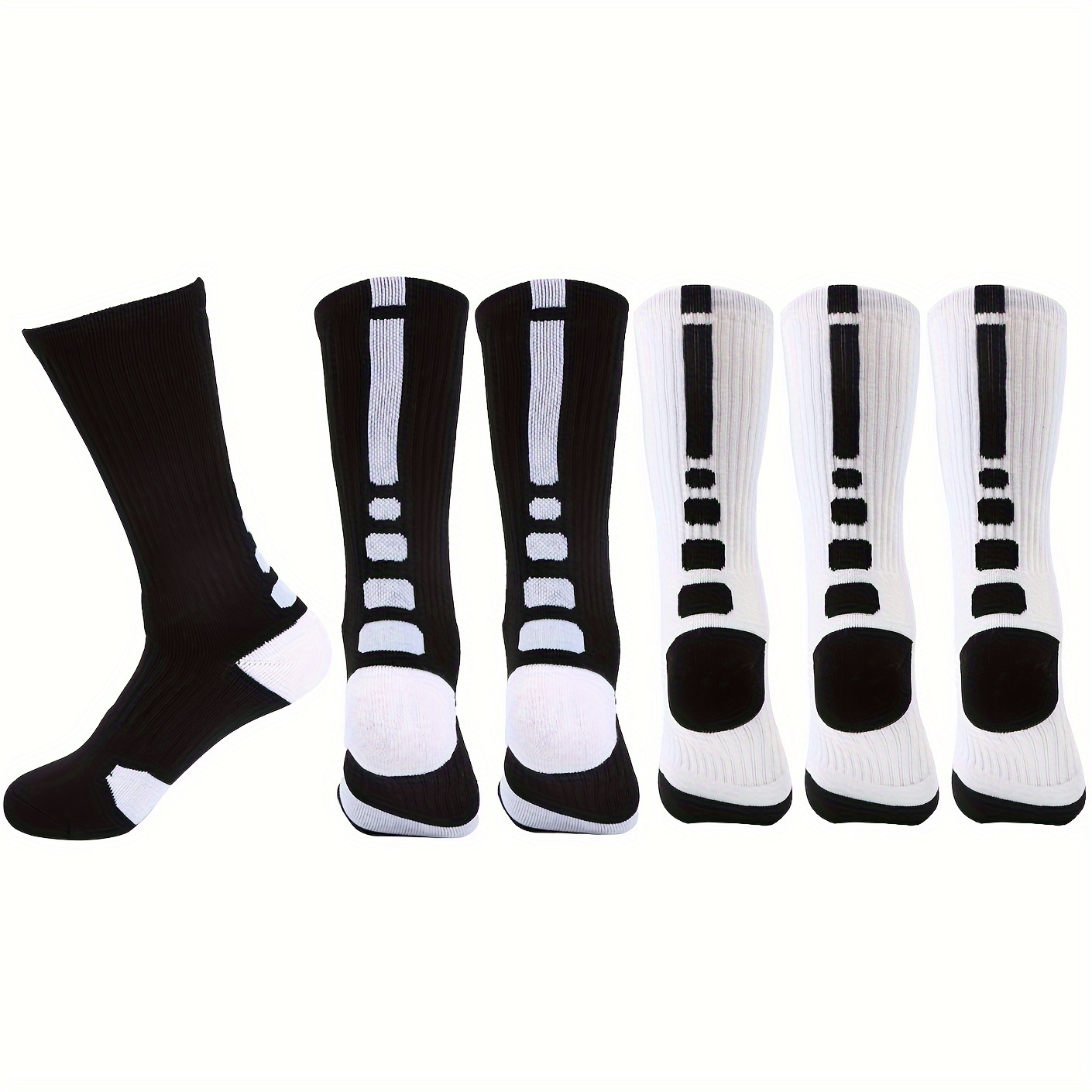 

6pairs Sport Socks Men Towel Bottom Terry Thick Socks Basketball Football Rugby Running Soccks