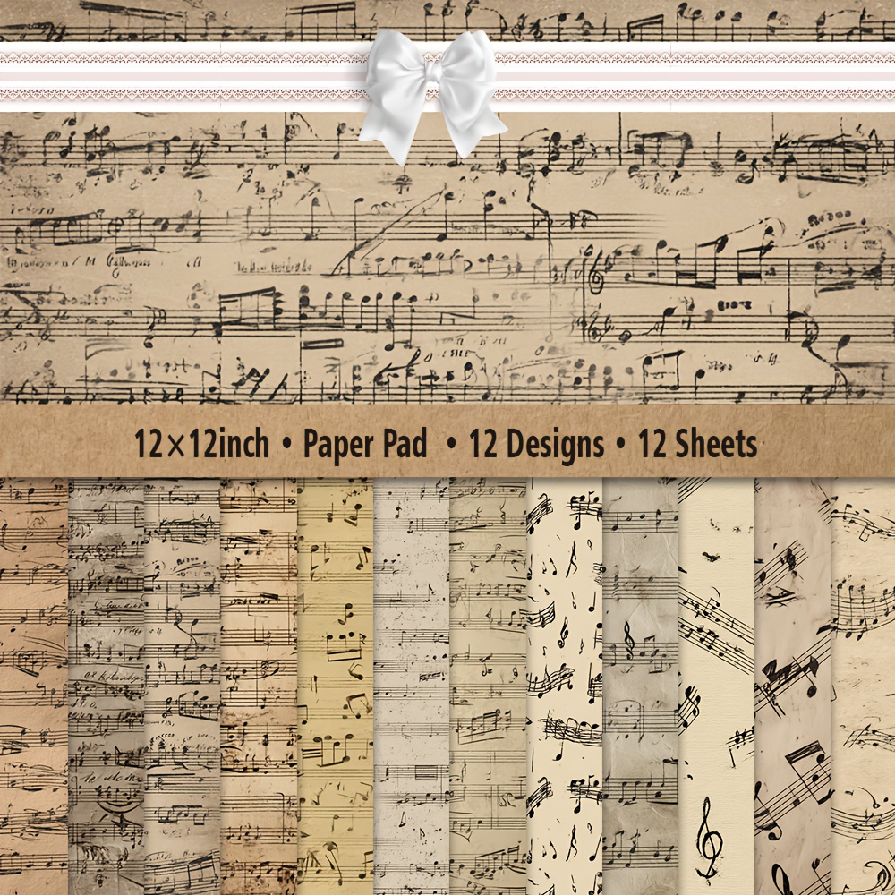 TEMU Kit di carta per 12X12, 12/24 fogli - Carta decorativa per confezioni regalo, pianificazione album e forniture estetiche per scrapbooking, carta