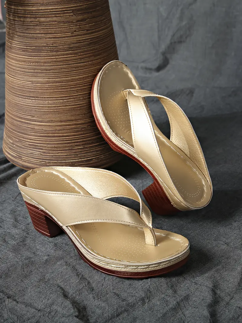 womens split toe wedge sandals slip on block heel synthetic cover upper rubber sole elegant open toe design for casual formal occasions sandals for wide feet durable insole versatile footwear stylish footwear able footwear office wear details 1