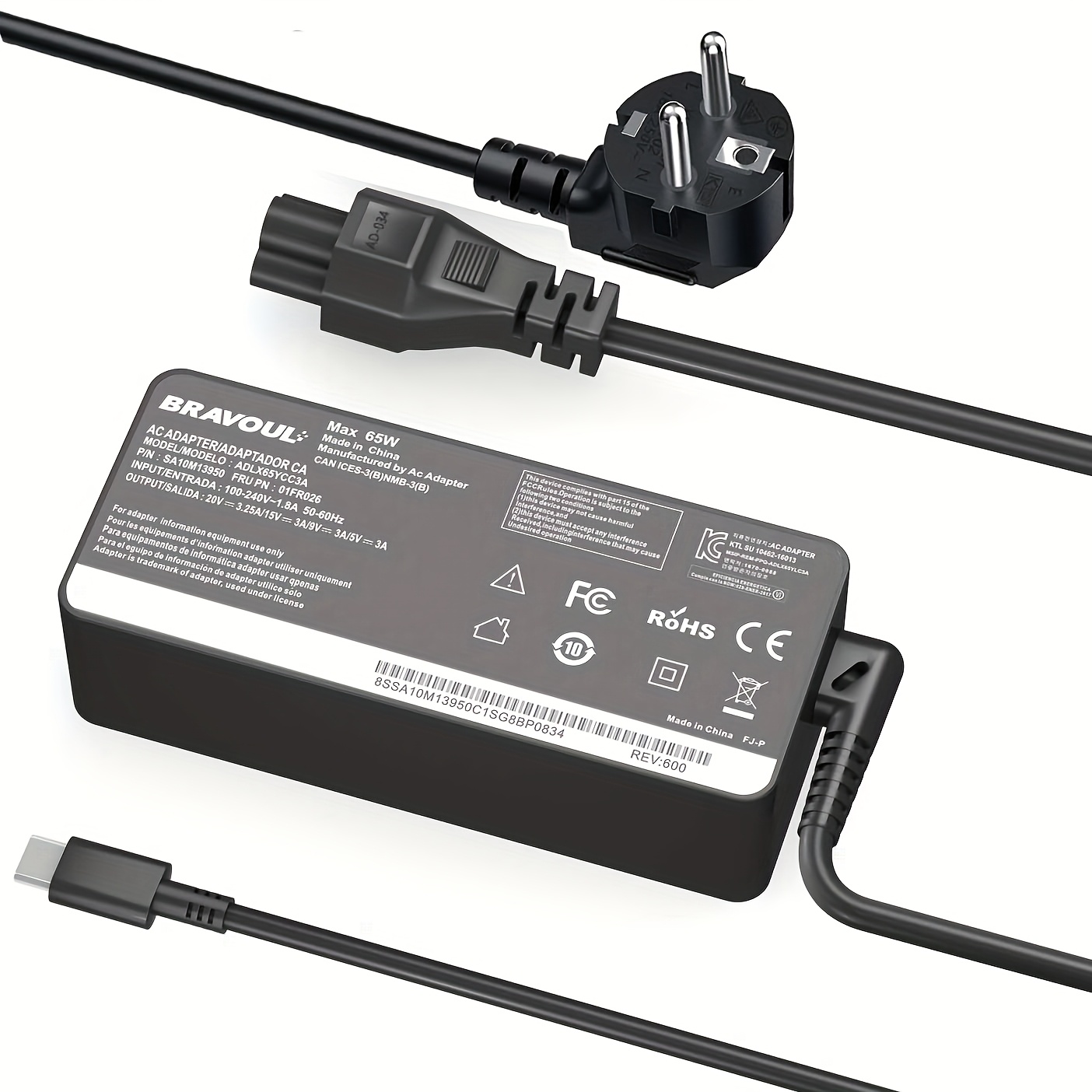 65W USB-C GaN Charger - Specifiche Generali｜Adattatori E - Foto 7