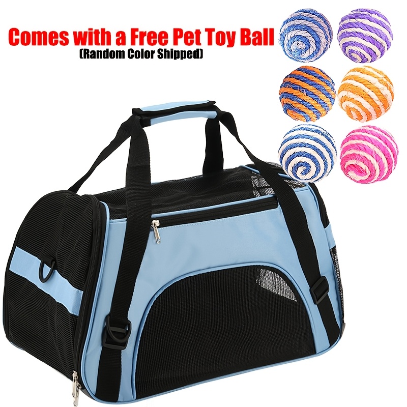 Airline Approved Soft Crossbody Bag, Lightweight Foldable Travel Bag For Small To Medium Dogs, Kittens, Reptiles, And Other Small Animals, Great For Walking And Vet Trips, Free Bonus Pet Accessory