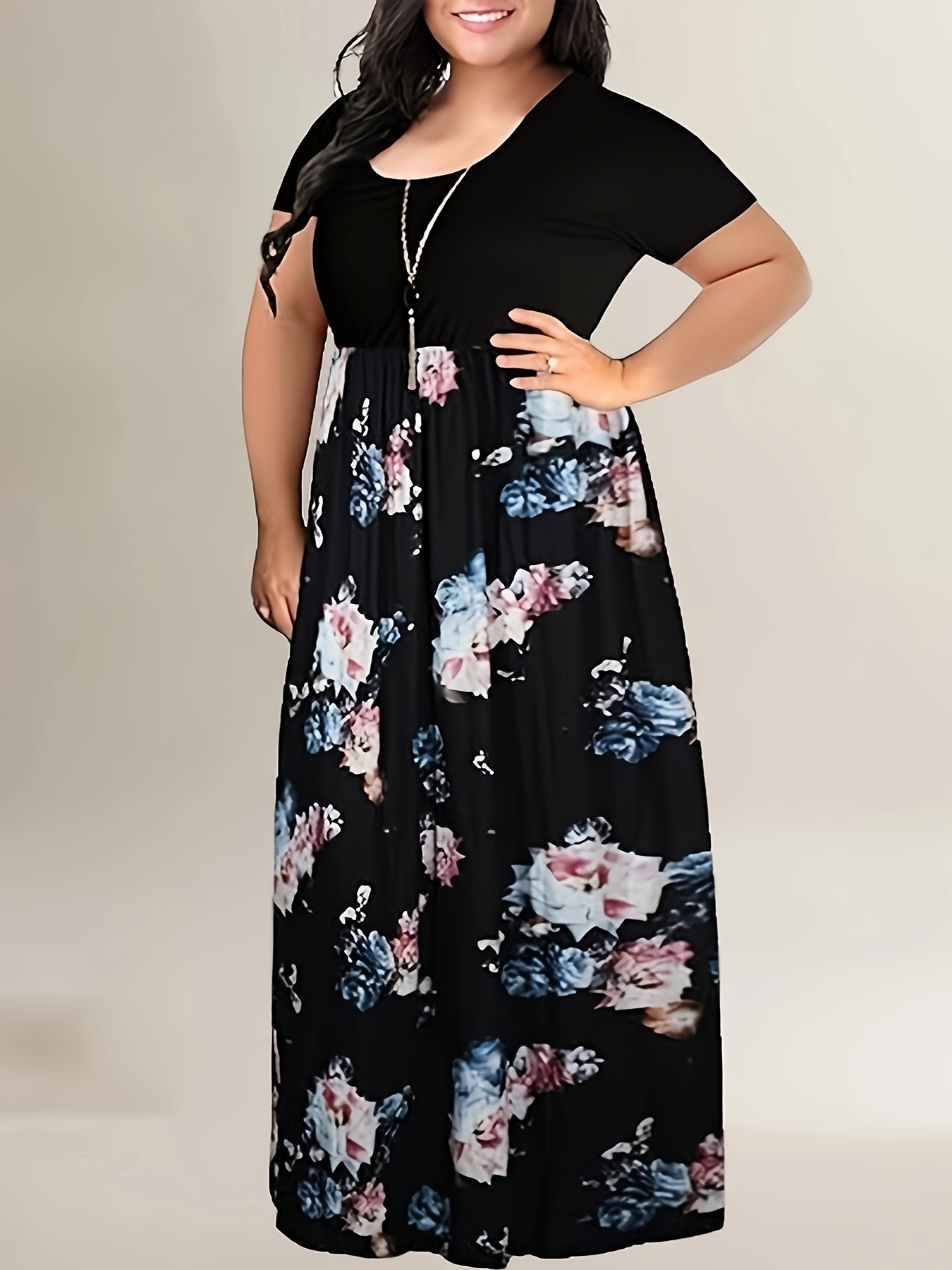 flowy dresses short sleeve Stine Goya Flowy Short Sleeve Midi Dress Melting Flowers main image 0
