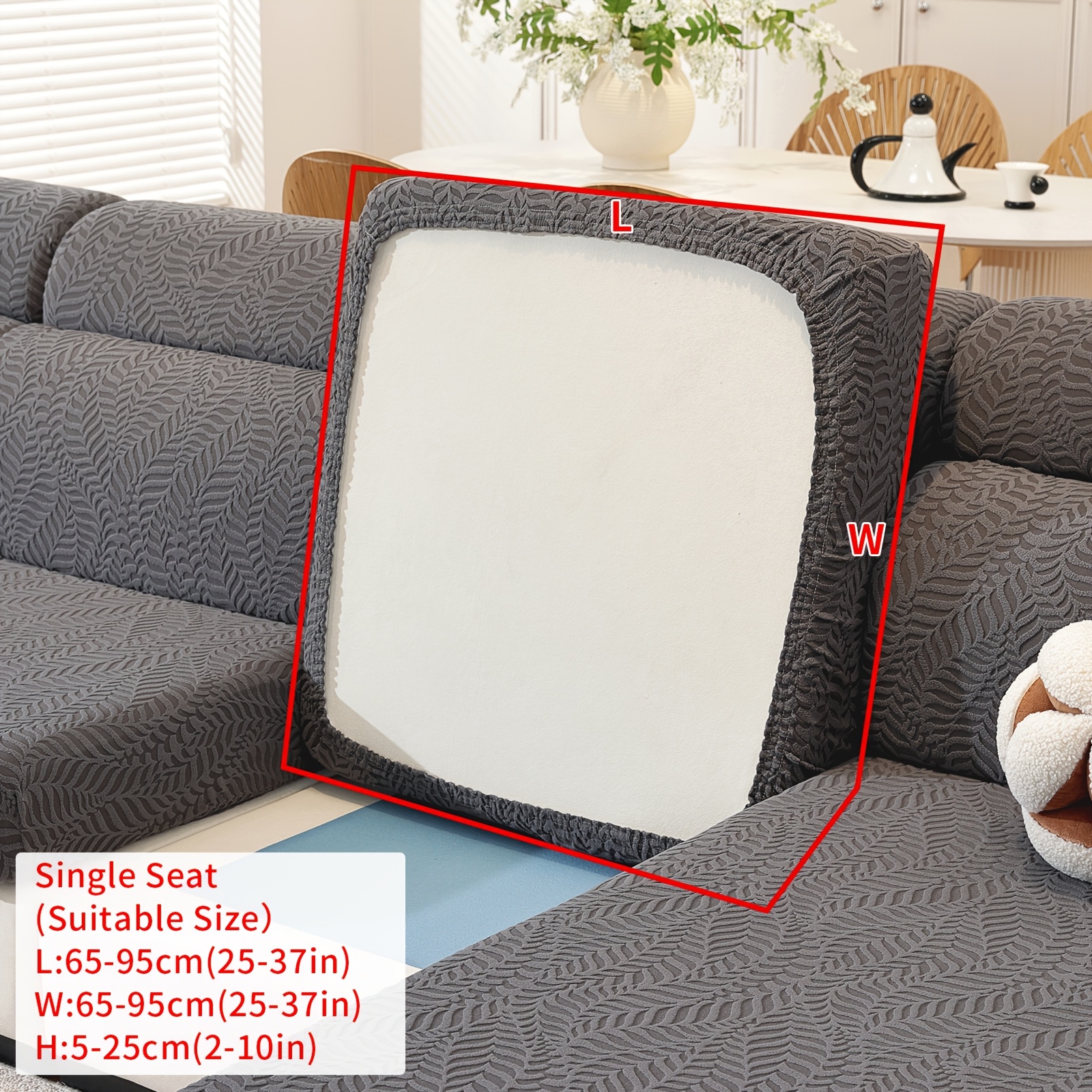 TEMU A Versatile Modern Elastic Sofa Cover Suitable For , Featuring Soft And Breathable Jacquard Fabric. This Protective Cover Is Designed For Chaise