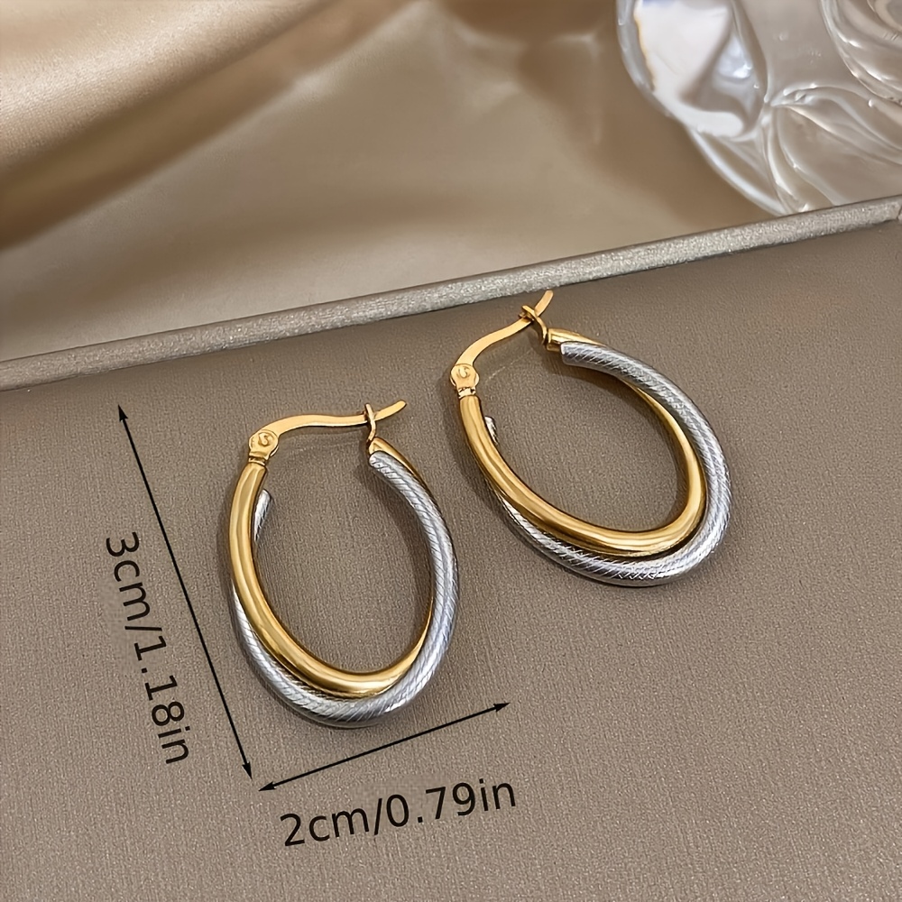 3pc Golden & Silvery Earring and Bangle Set, Romantic