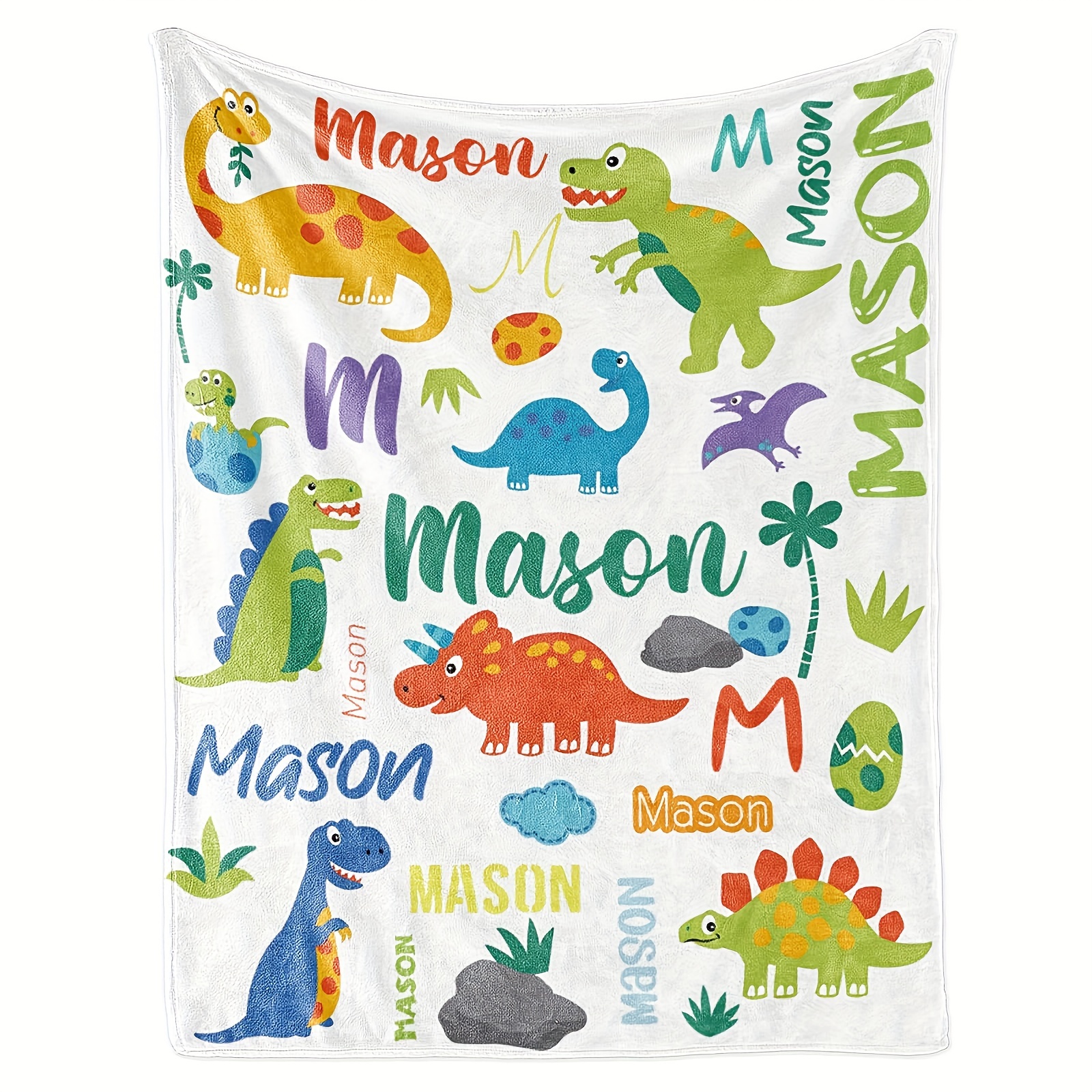 

Personalized Dinosaur World Flannel Fleece Throw Blanket, Custom Name, Hypoallergenic, All-season, Digital Print, Machine Washable, Multipurpose Indoor/outdoor, Ideal Gift For Birthdays Or Holidays