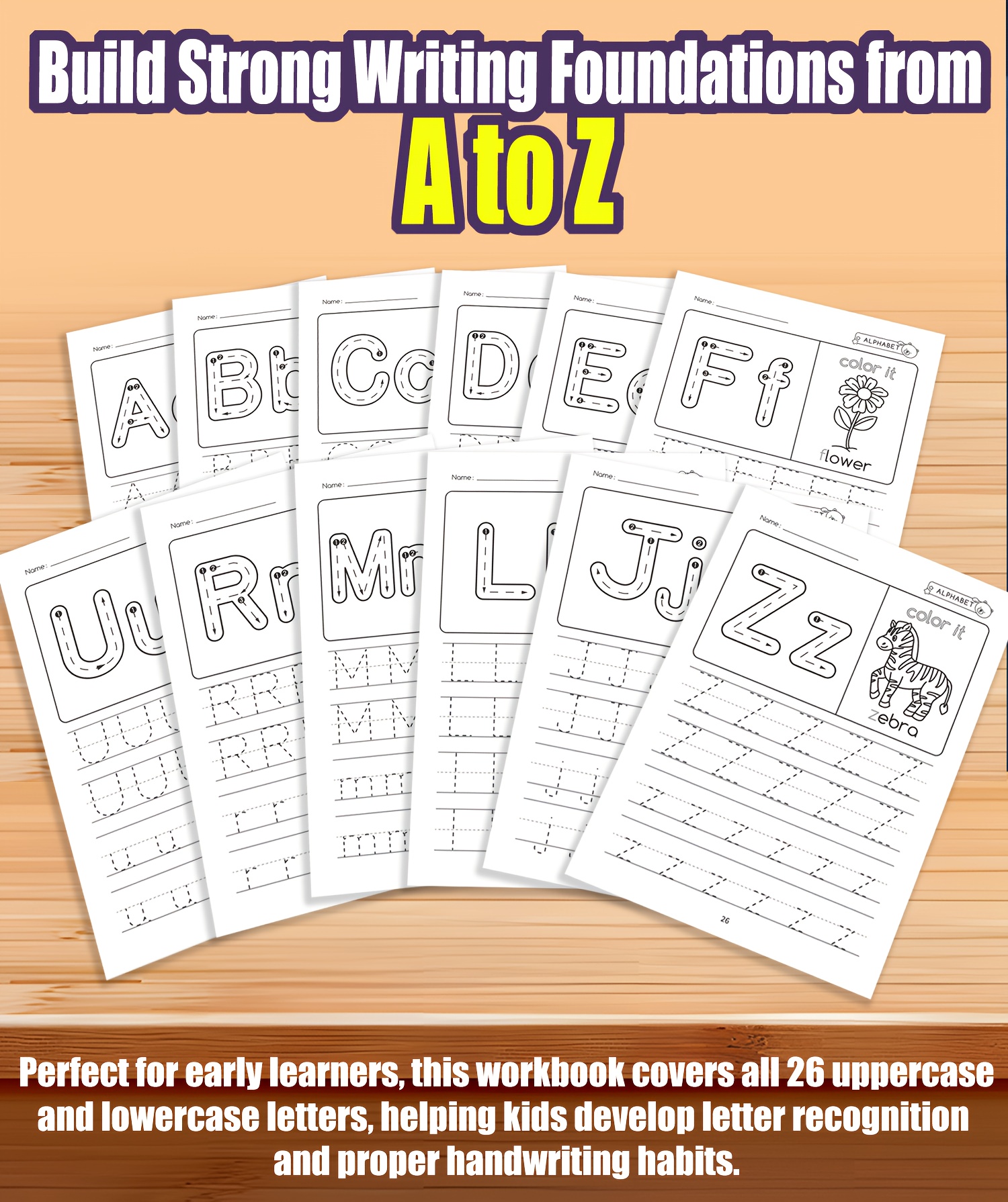 28-Page ABC Letter Tracing Workbook for Kids | A-Z Alphabet Practice for Preschool & Kindergarten | Fun Early Writing Book with Drawing Pages, copybook, Magic Word, Great Gift, Practice Book, Playful, Durable english Writing Book, Travel toy, beneficial back to school, Kindergarten Workbook, Brain Development, Engaging Activities, Playful Design, Childfriendly Material, Highquality Print, Learning Activity Book, Early Learners, And Preschoolers
