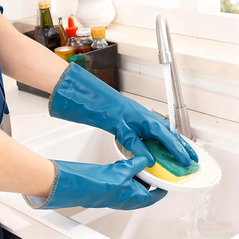 kitchen gloves for dishwashing warm lined household laundry gloves for autumn and winter Product details 1