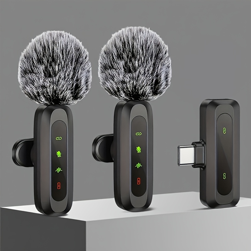 TEMU Wireless Lavalier Microphone Intelligent Noise Reduction Live Microphone Smart Radio Honeycomb Microphone Trim Echo Portable Microphone For Ktv,