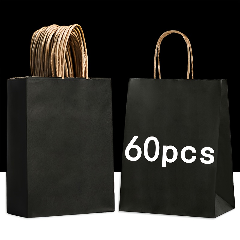 E-shop Luxus-Geschenktaschen in Großpackung mit robusten Kartonösen - Hochwertige faltbare & wiederverwendbare Kraftpapiertaschen, 5,91" Bodenbreite,