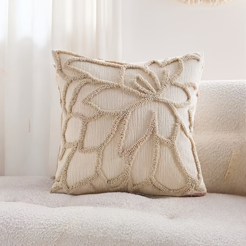 E-shop 1 Chenille-Schlaufen-Velours bestickter Kissenbezug für Sofa, Auto Innendekoration