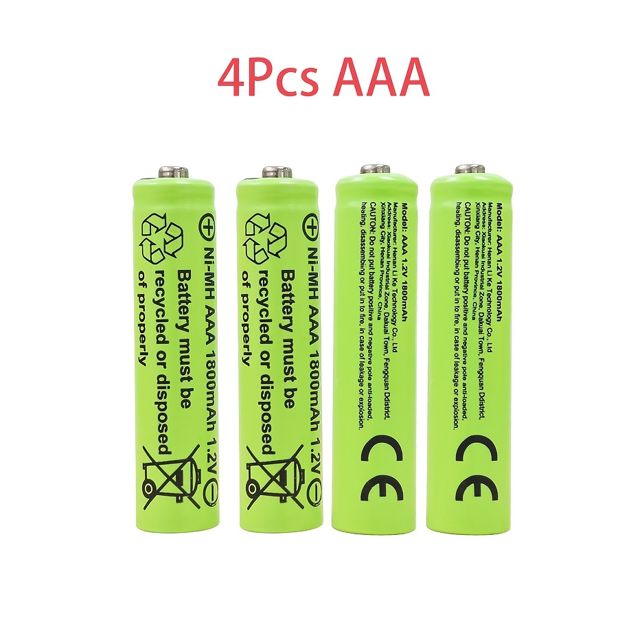 pachet de 4/12/20/24 baterii reîncărcabile aaa 1800mah 1.2v 3a ni-mh, potrivite pentru lumini led, jucării, playere mp3, cântare electronice, periuțe de dinți electrice, calculatoare