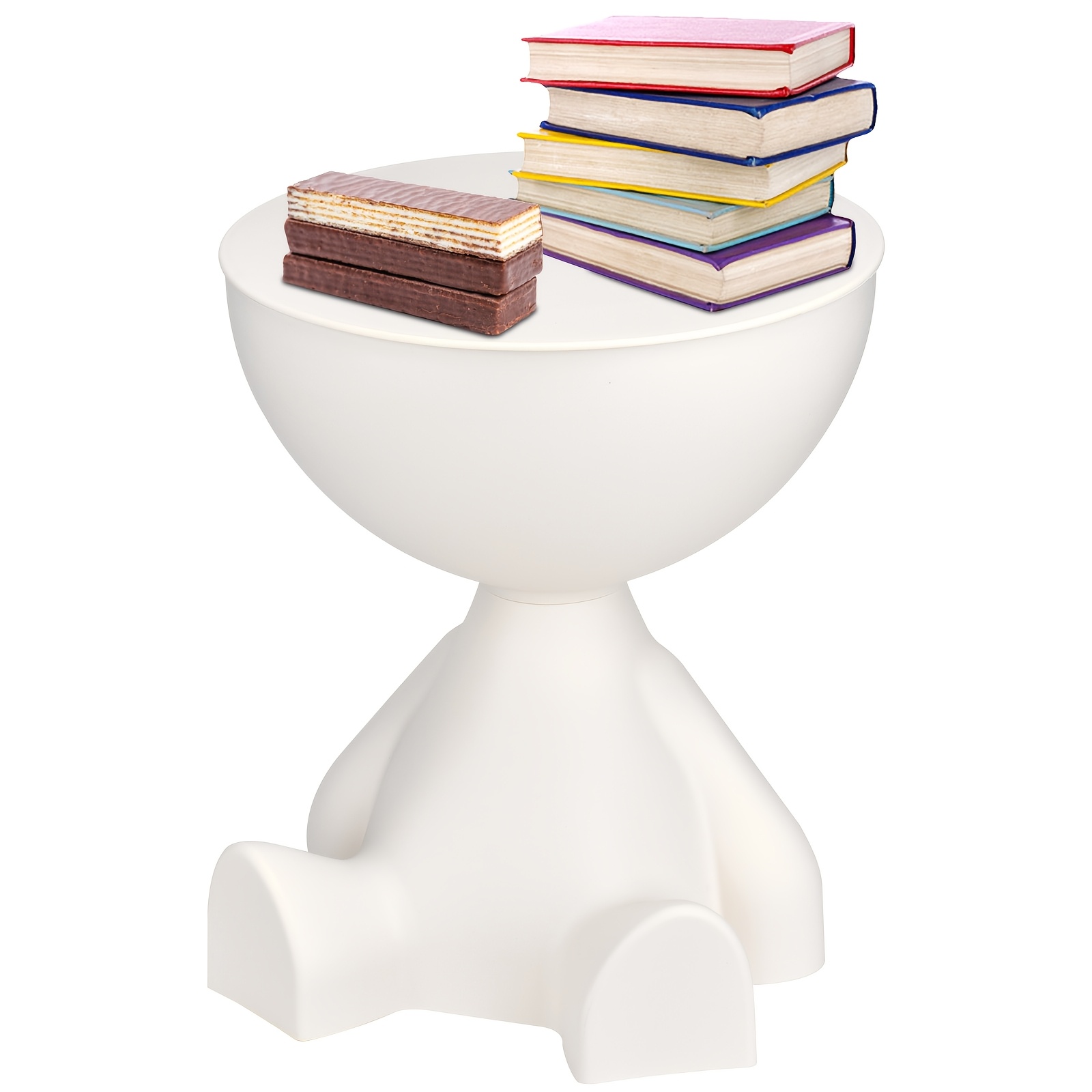 Creative Bear-shaped Bedside Table With Storage Space, Multifunctional Plastic Table Coffee Table For Bedroom Living Room Terrace, White/black/pink