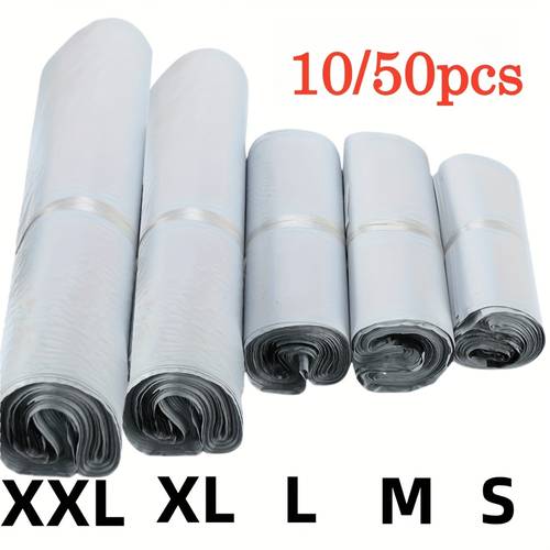 10pcs 50pcs white self sealing mailing bags extra large shipping bags with reinforced edges for commercial use clothing packaging and large packages with different size