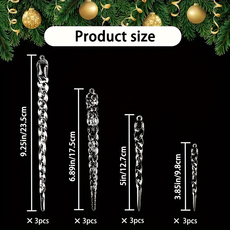 1 set/12 st julgranskristalldekorationer - Temu Sweden