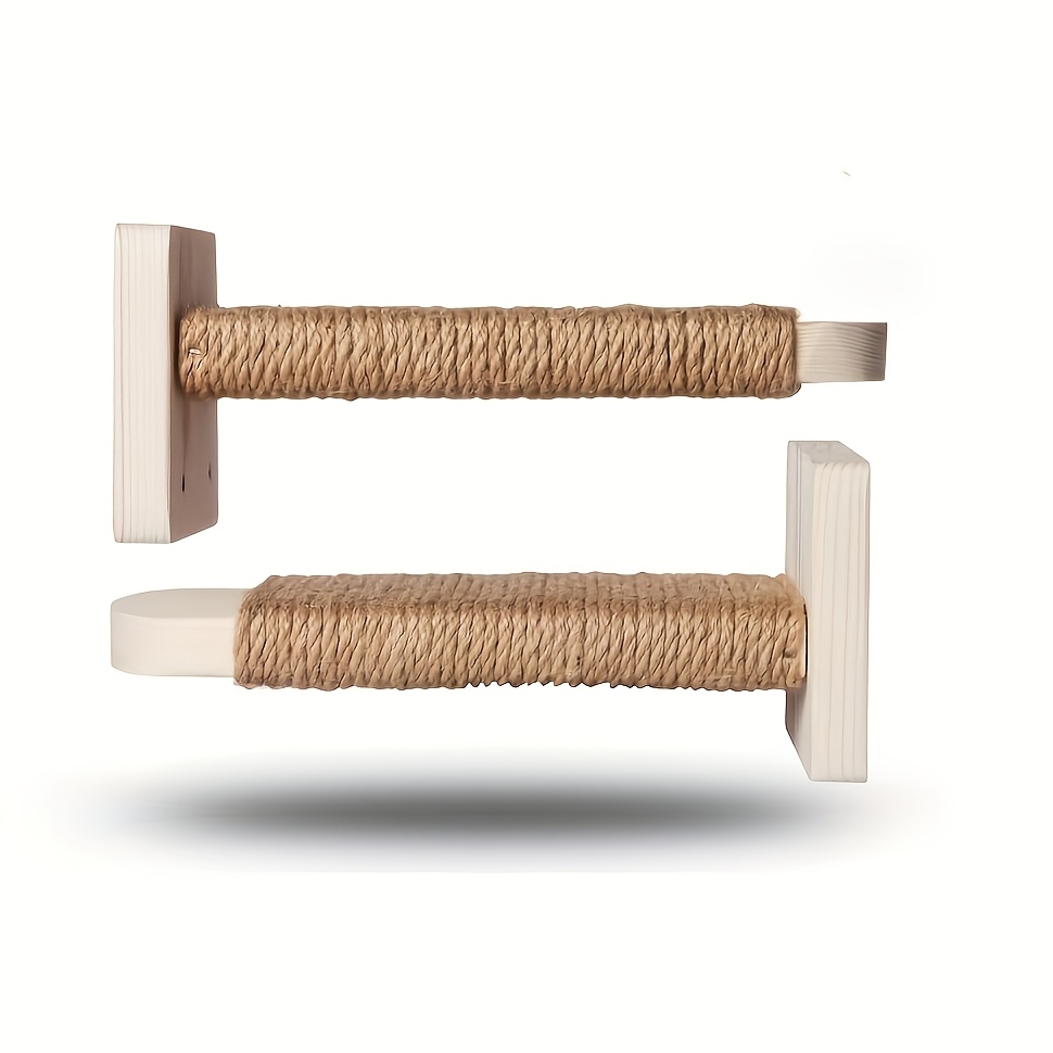 TEMU 2pcs--mounted Cat Scratching Steps With Sisal Scratching Posts & Wood Steps - Multi-level Cat Suitable For Cats, Space- Cat Tree For Balcony,,,