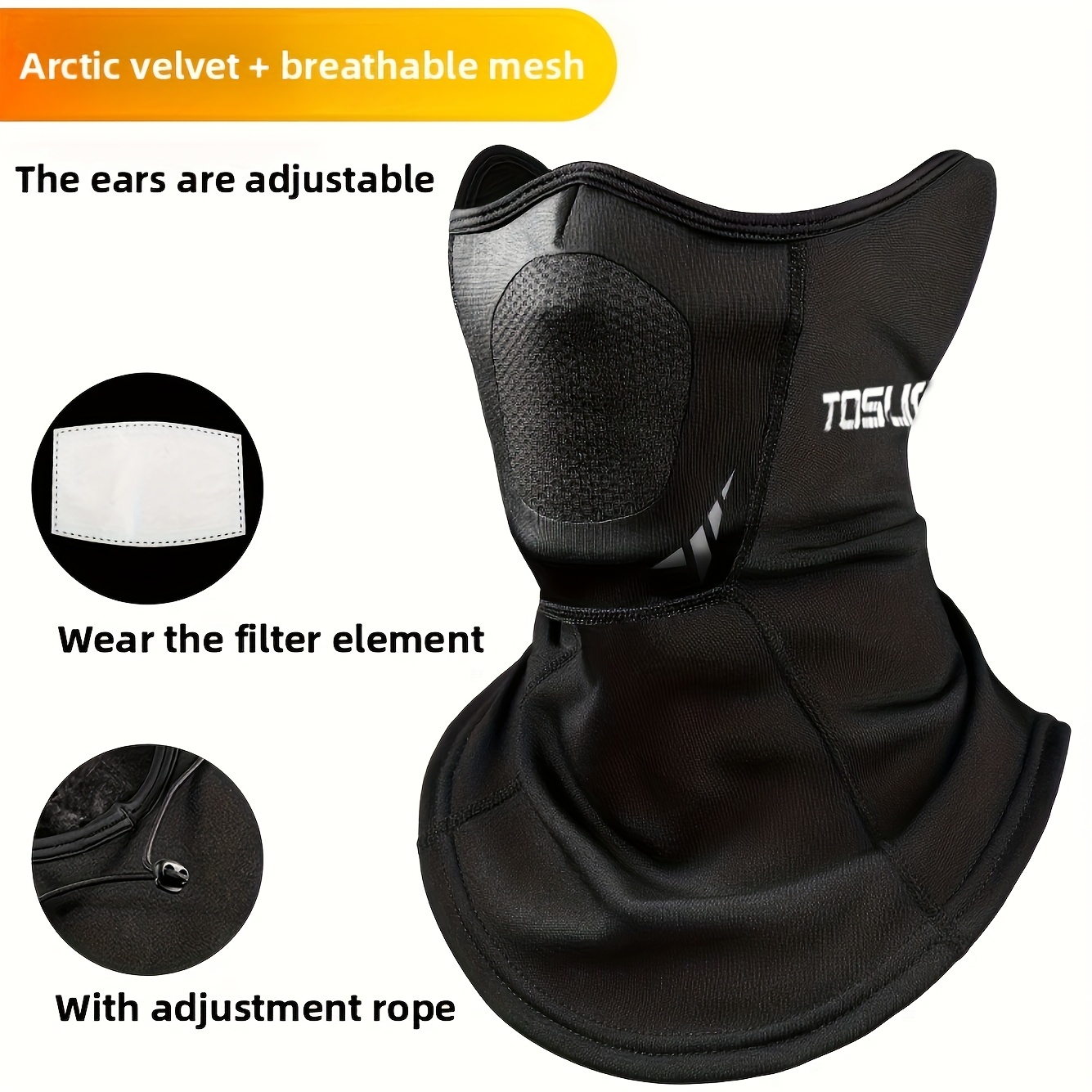 Image of Tas Captain Warm Mask Winter Men'-proof Electric Scooter Neck And Ear Fleece Thickened Riding Windproof Mask