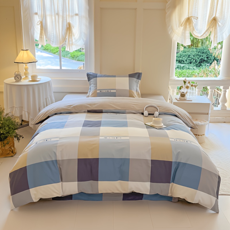 Image of 2/3pcs Soft 100%cotton Duvet Cover Set (1*duvet Cover + 1/2*pillowcase, Without Core), Environmeantal And Healthy Bedding, Soft Comfortable For All , For Bedroom