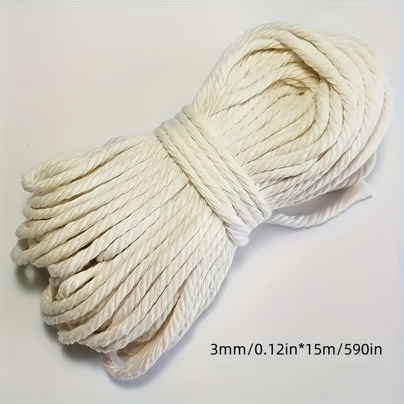 TEMU 1 Roll Beige Macrame Rope 2mm-20mm Wide, Festive Decorative Cord For Weaving Crafts, Textile Decor, Sewing & Jewelry Embellishments, Party