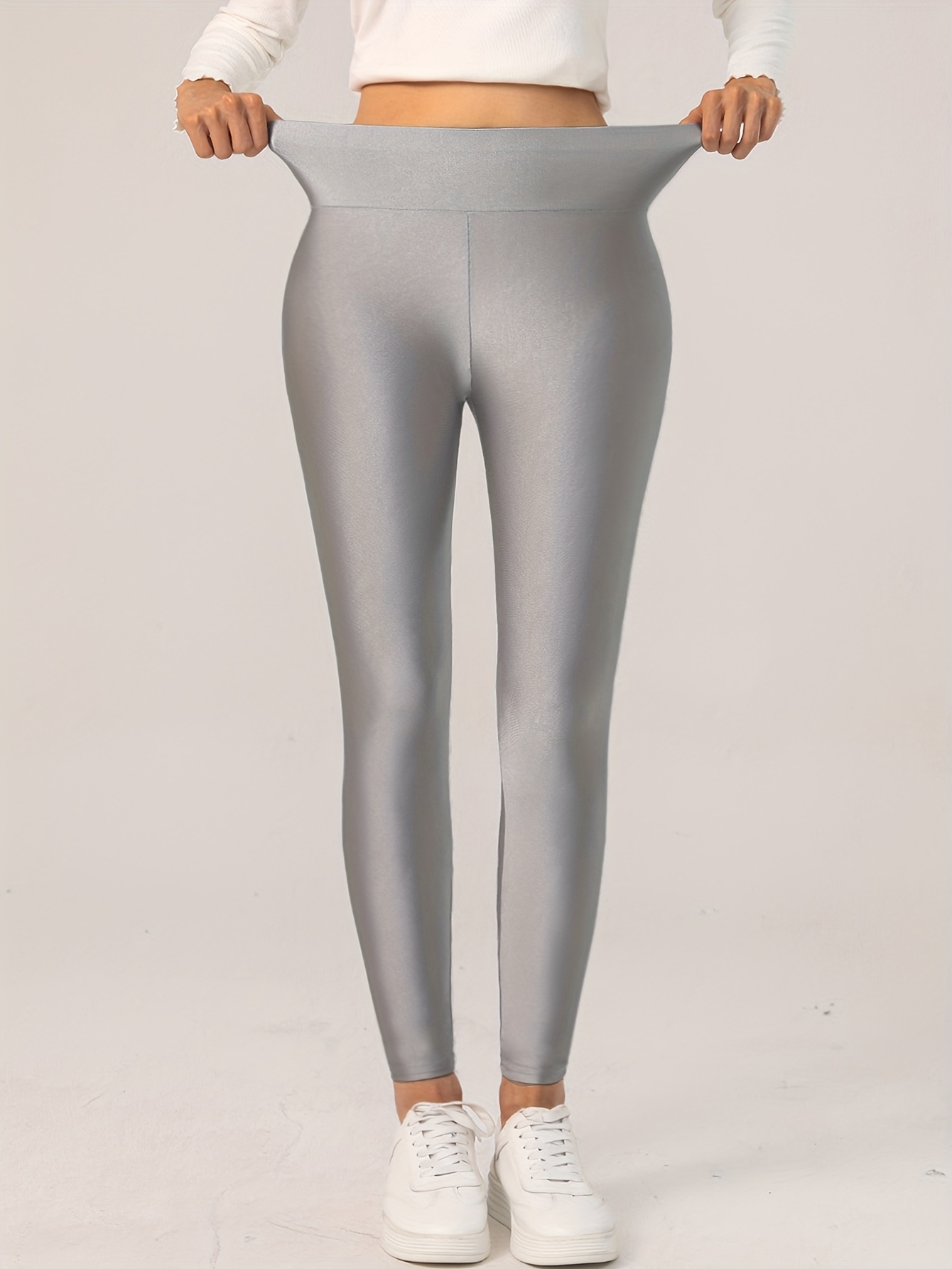 women's high waist skinny pants solid color Temu Greece