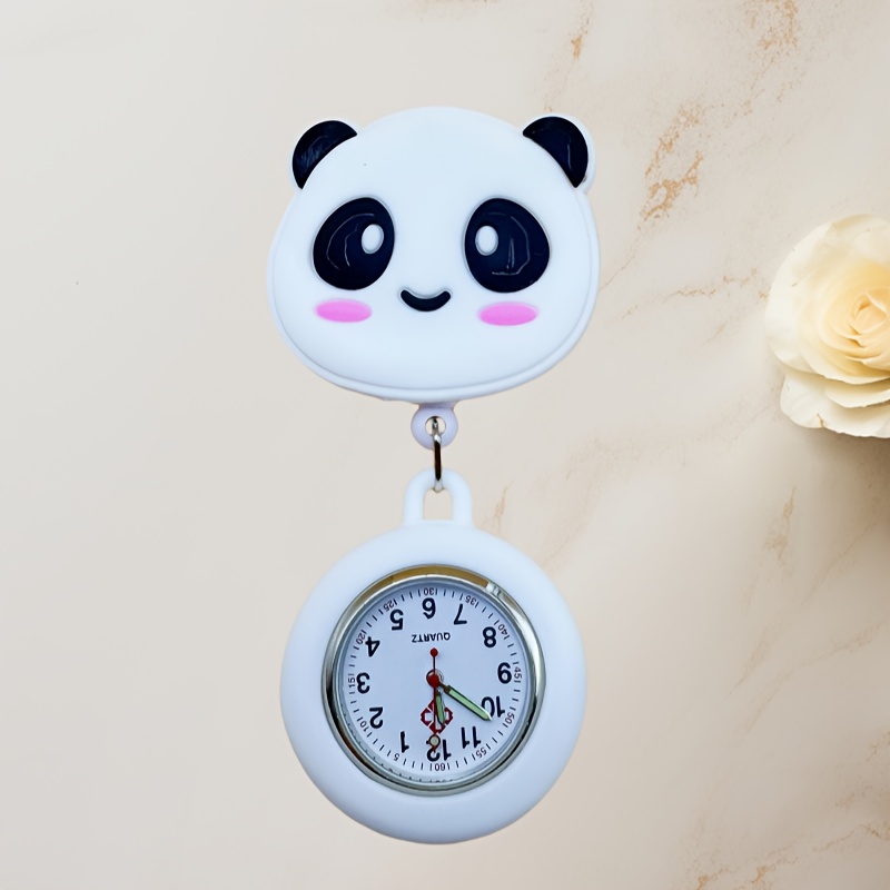 Montre D'infirmière Extensible En Silicone - Design Panda - Taille Unique - Portée Sur Vêtement - 5