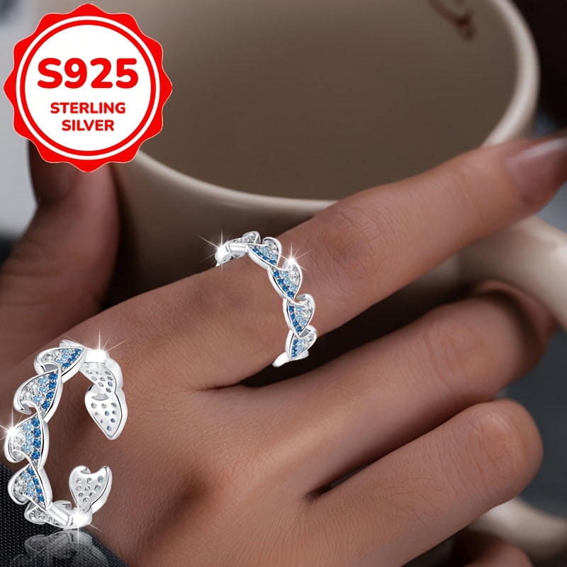 Women's S925 Pure Silver Summer Wave Ring, Fashion Statement