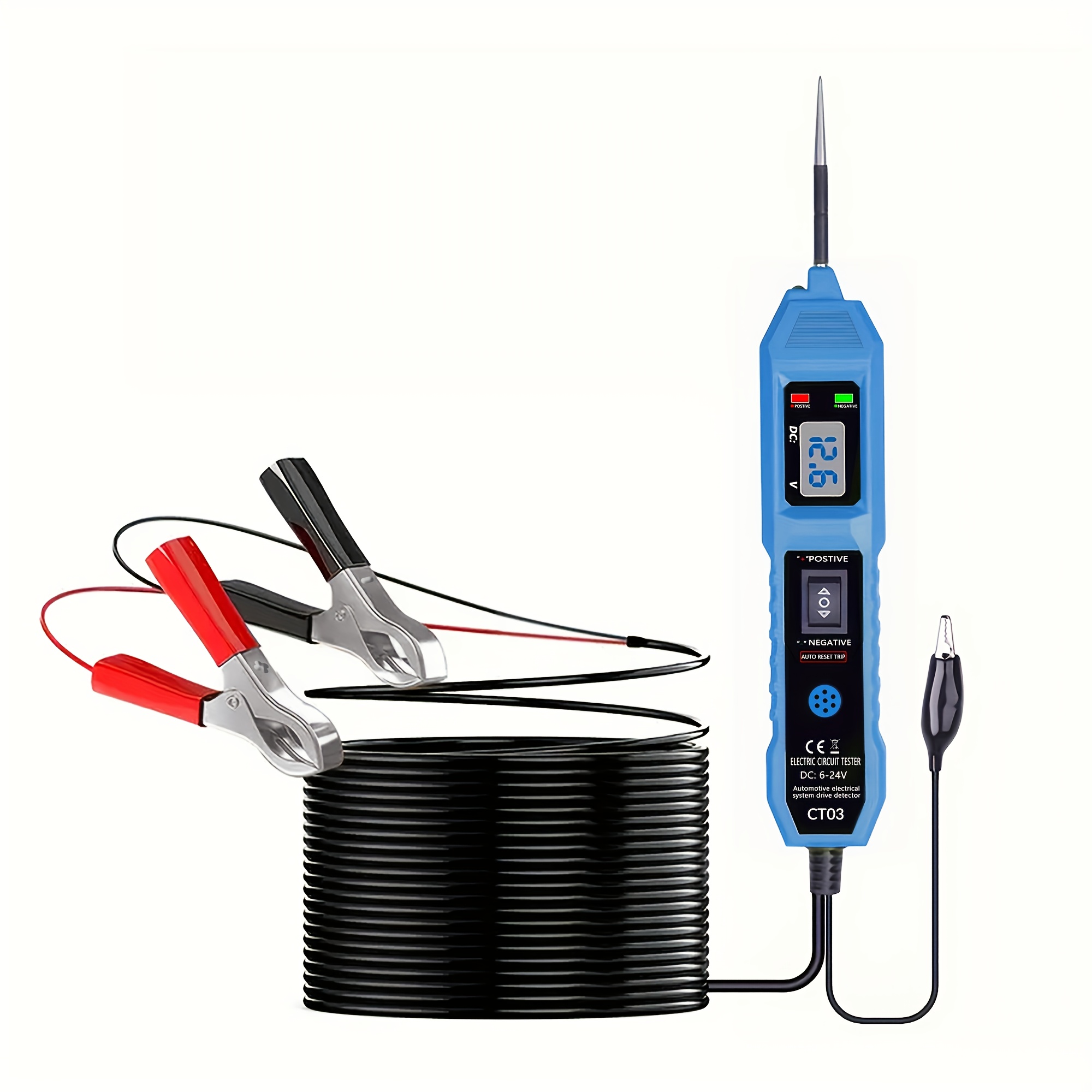 TEMU Led Display Usb-powered Car Circuit Tester - Diagnostic Tool, Non-wireless Operation, ≤36v - Essential For Automotive Maintenance, Automotive