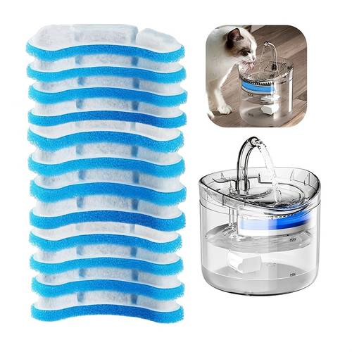6 12pcs cat water fountain replacement activated carbon filter for wf050 wf060 pet drinking bowl auto drinking filter element accessories
