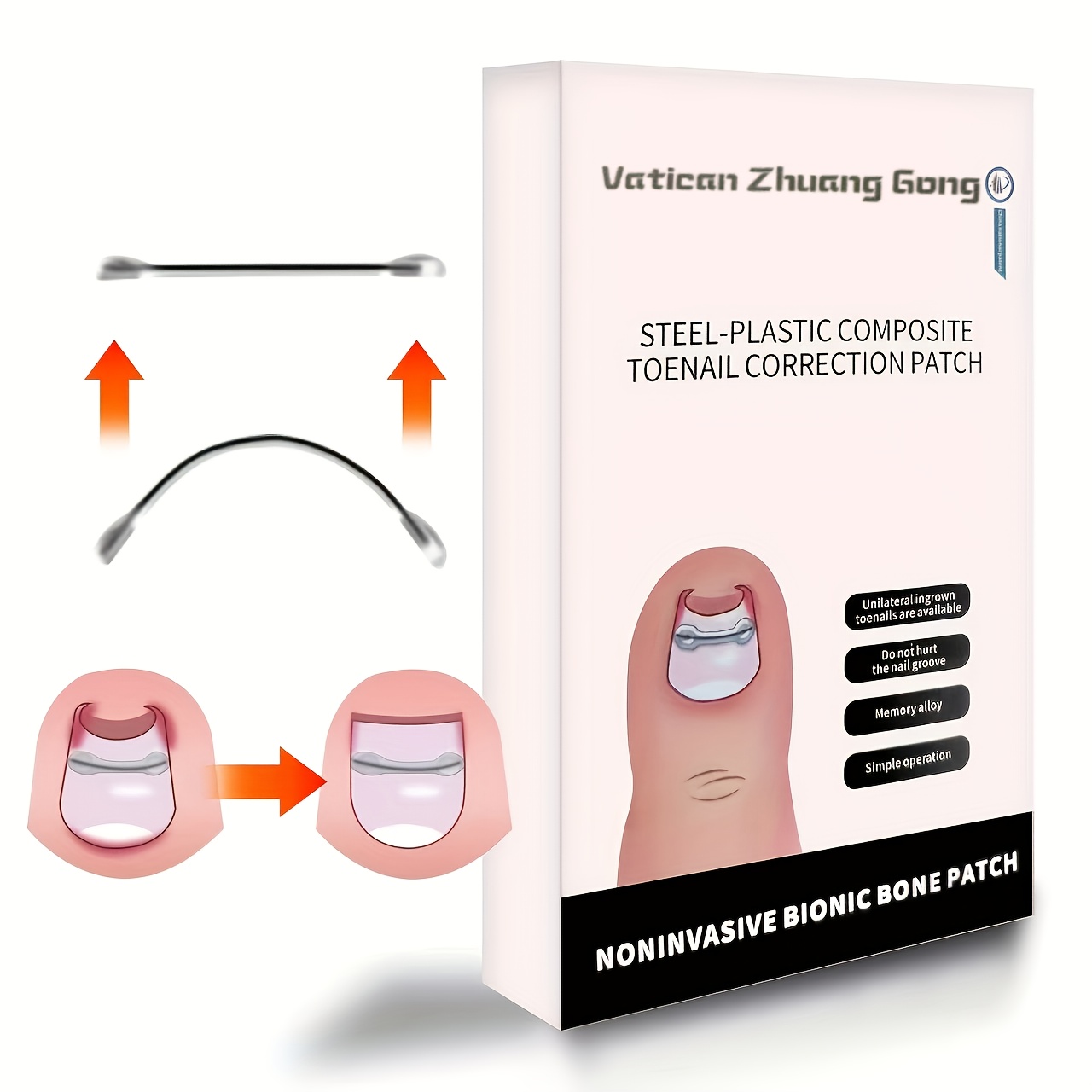 New Titanium Alloy Silicone Ingrown Toenail Set, Titanium Alloy Ingrown Toenail Correction Tool, Toenail Removal Kit For Curved Nail 10 Pcaks, Corrector For Toenail - Bionic Bone Blade Set