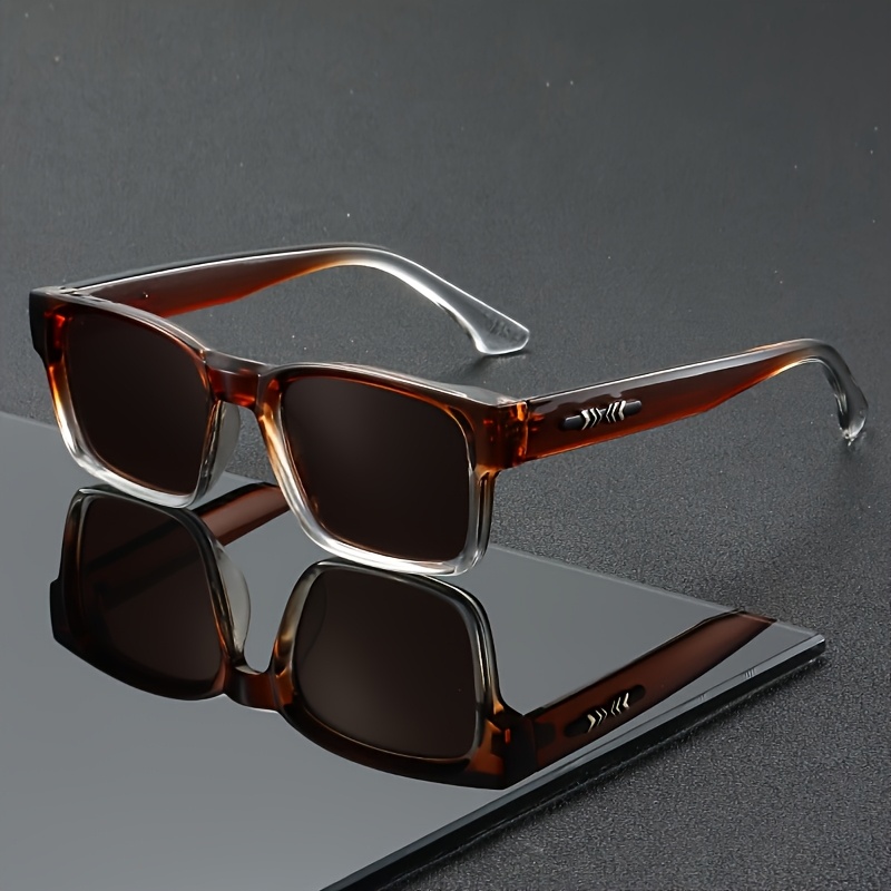 BERTANS Retro Square Glasses - Full-Rim Frame, Wide Fit (139mm+), Turquoise & Dark Brown, Everyday & Formal Eyewear for Men and Women - Perfect Gift for Birthdays, Anniversaries, Graduation, Father's/Mother's Day, Fashion Accessory, Trendy Frames