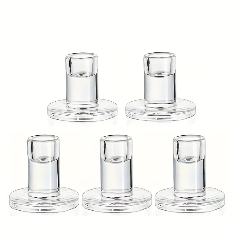 Image of 5pcs Set Of Transparent Small Cone Candle Holders, Suitable For Weddings, Home, Tabletop, Bulk Cones, Dining Table Mantel Decor. Candles Not Included