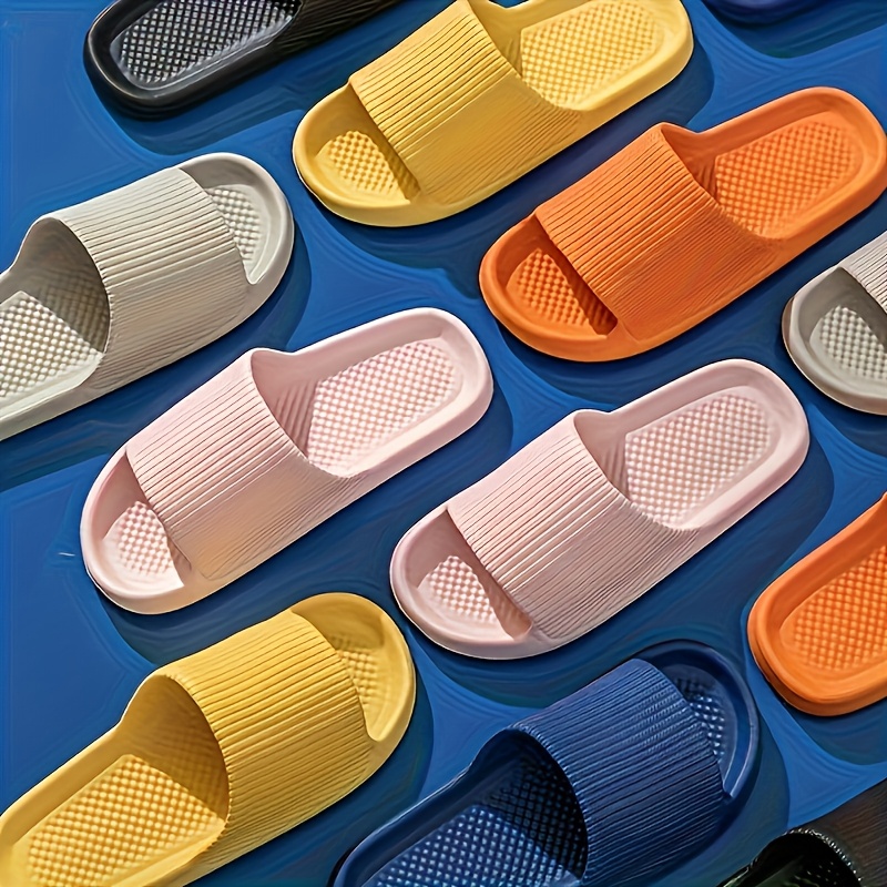 womens   slide sandals thick sole non slip open toe ribbed texture for beach indoor outdoor use summer sandals Product details 8