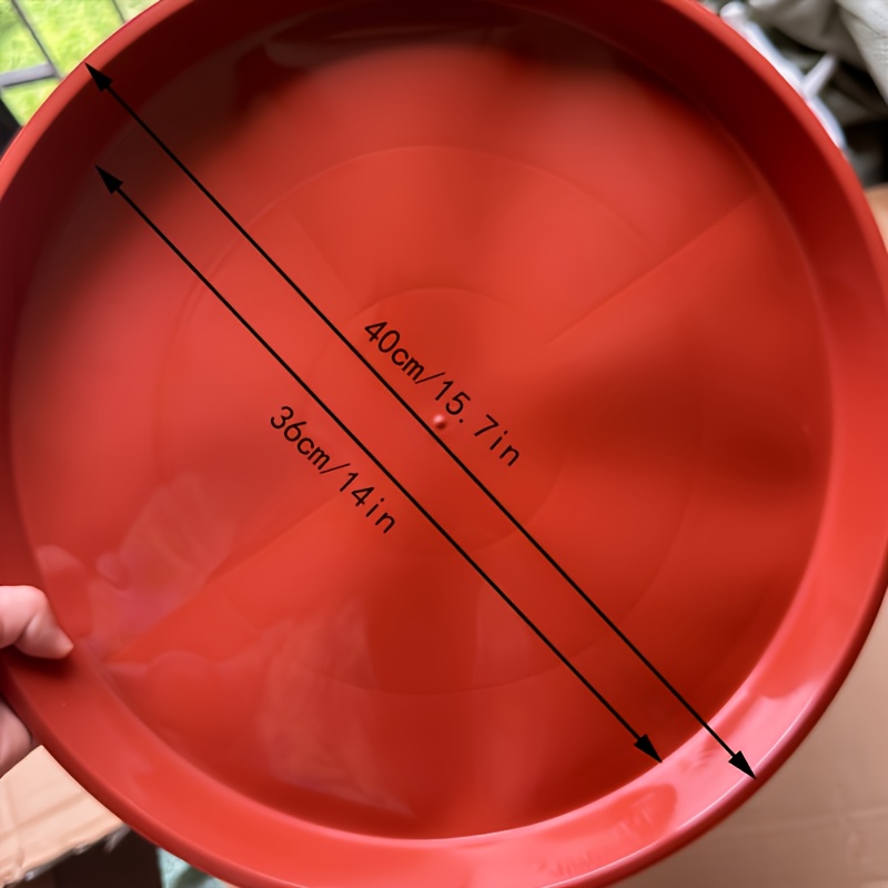 E-shop 6 Robuste Pflanzen-Blumentopf-Unterlagen aus Kunststoff, 15,7 Zoll Runde Rote Garten-Topf-Untersetzer für Blumentöpfe - Ideal für Innen- und