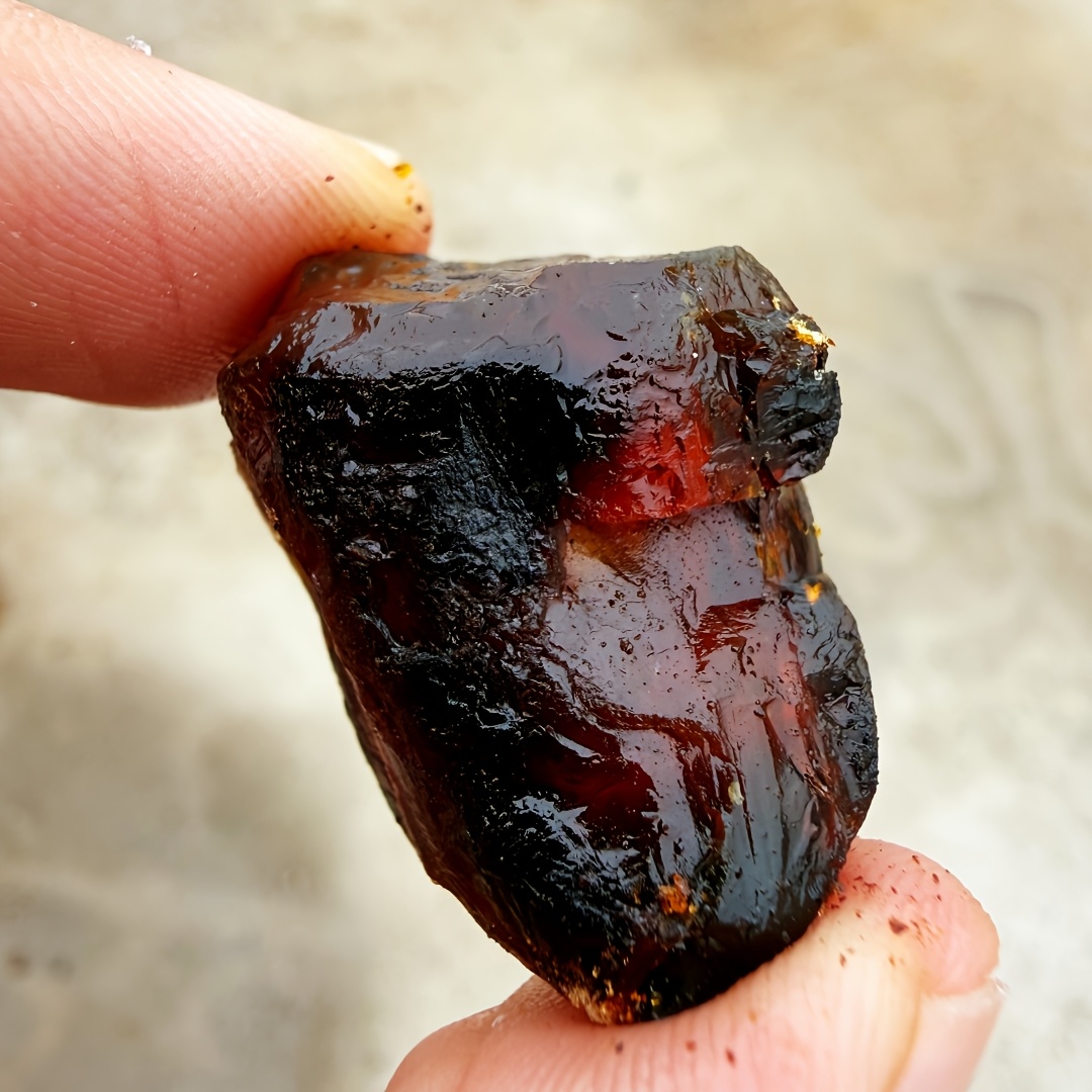 TEMU 1pc Large Natural Amber Stone Amber, Big Amber Stone Natural Mineral Treasure Red Orange Elegant, Beautiful Natural Mineral Stones, Stones For