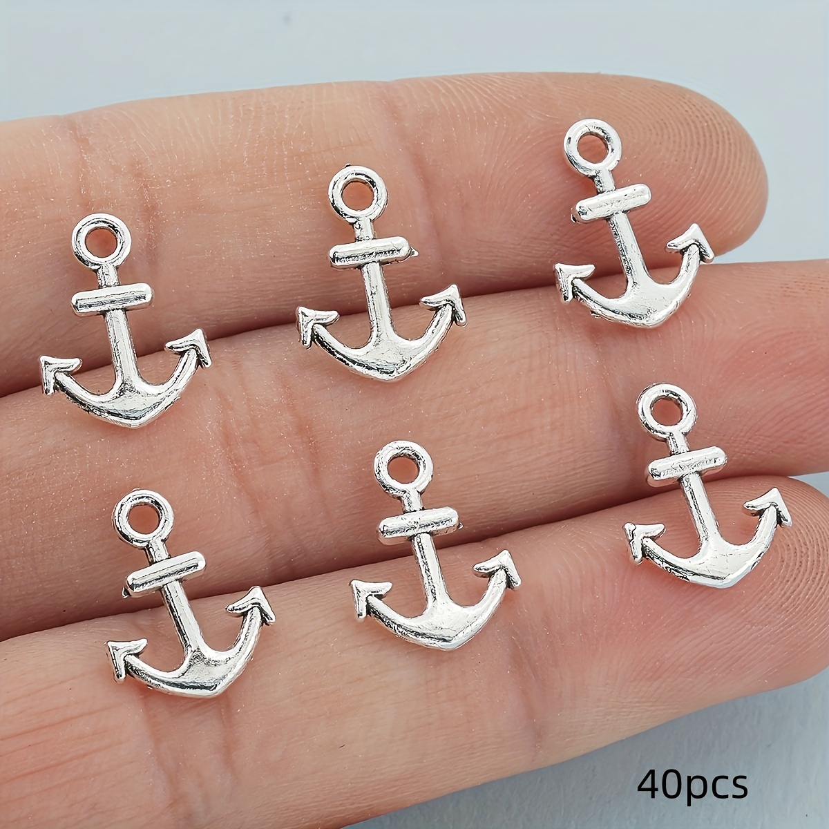 E-shop 40 Stück Vintage Anker-Anhänger aus Zinklegierung – Ideal für handgemachte Halsketten, Ohrringe, Armbänder, Taschenanhänger Haarschmuck – DIY