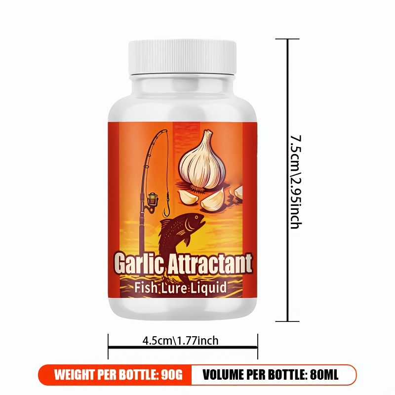 Image of 1 Bottle Garlic Liquid Bait - With Natural Bait, Attracts , Trout, Perch, Salmon, Carp, Catfish - Freshwater And Saltwater Fishing Lure - Long-lasting Fish , Suitable For Rivers, Lakes, Ocean, Bait
