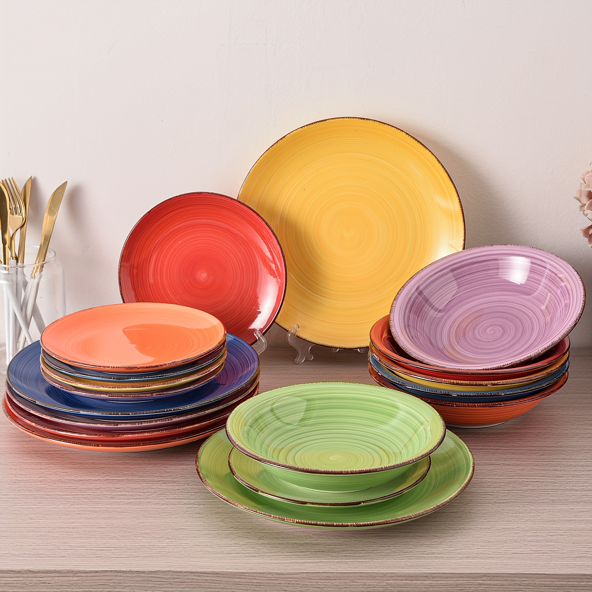 Ceramic Dinnerware Dinner Set Combo Dinnerware Sets Multicolor Dinner Set  Dinnerware Set Temu Hungary