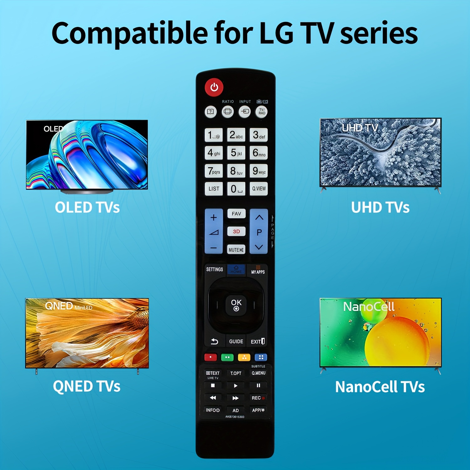  Paquete de 2 controles remotos universales para LG Smart TV,  compatible con todos los modelos de TV LG TV, LCD, LED, OLED, UHD, HDTV, 3D  4K, control remoto de repuesto para