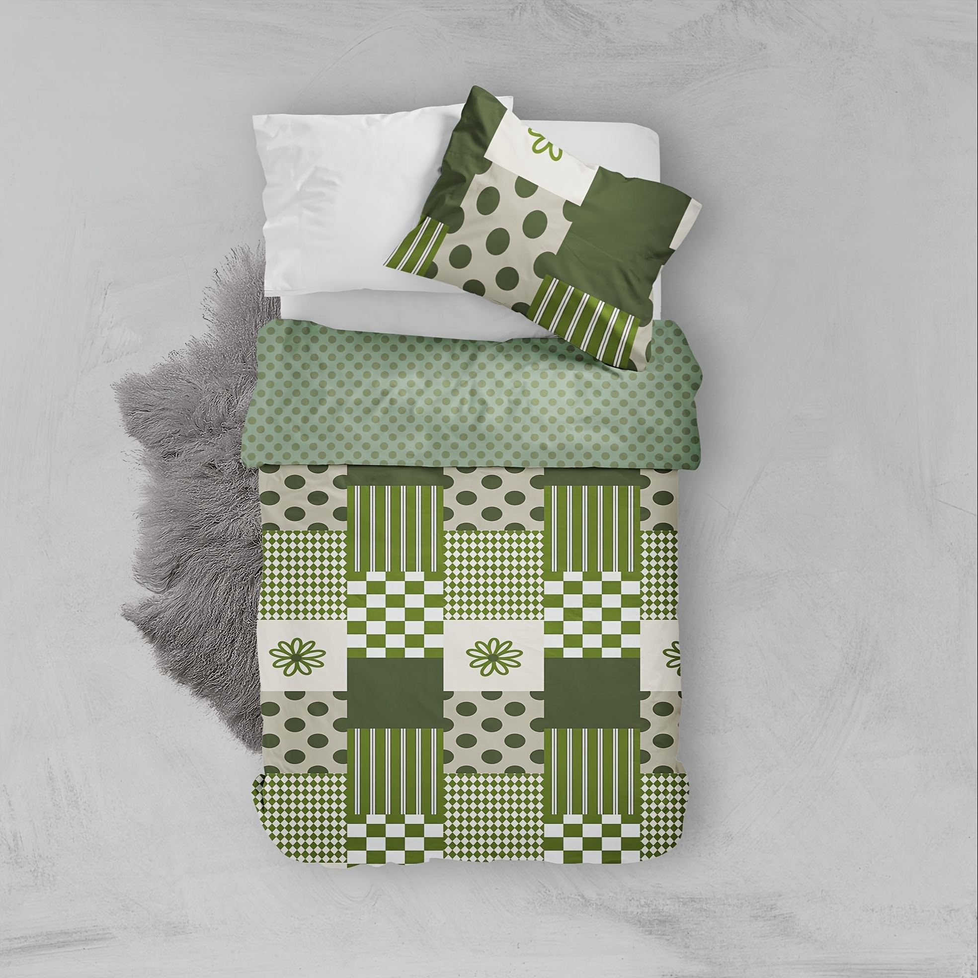 Image of Soft And Comfortable Single-layer Down Duvet Cover Pillowcase 3pcs Bedding Set