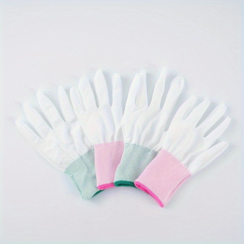 

12pcs/24pcs White Women's Gloves, Breathable, Wear-resistant, Anti-slip, Suitable For Outdoor Gardening, Planting, Digging, Etc