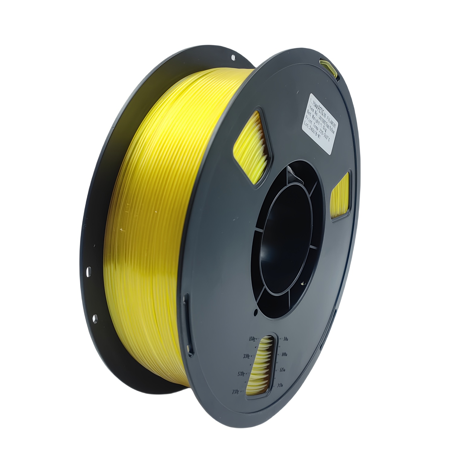 Image of 1.75mm 3d Printing Petg Filament, Low Tangling, Good , High Toughness, Transparent Yellow Petg Resin Material 1.75+/-0.03mm, 1 Kilogram Spool (2.2 ), Transparent Yellow.