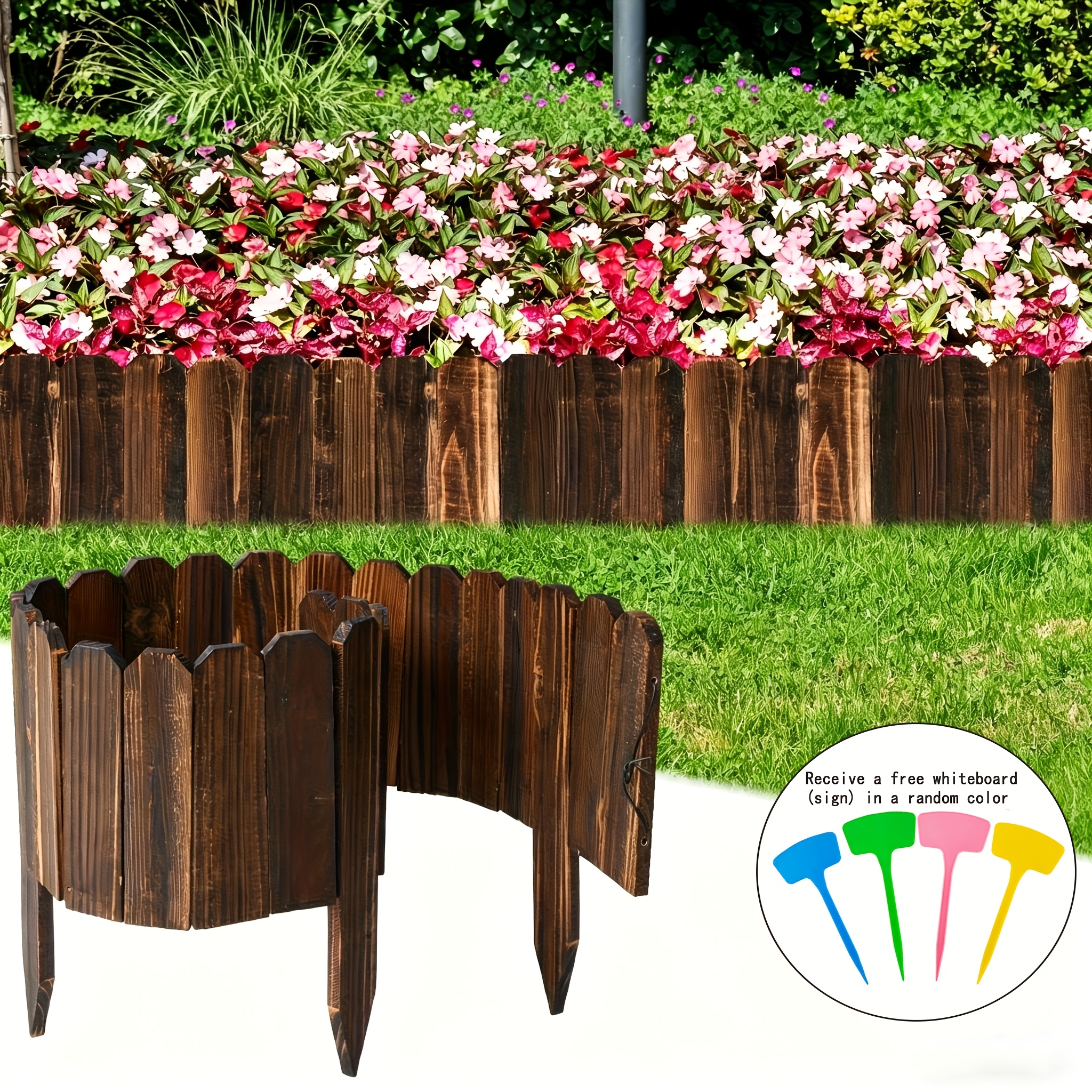 Image of [wooden | Garden Fence] 1pc Wooden Garden Fence | Wooden Landscape Fence | 8×47 Inches Suitable For Gardens, Patio Walkways, Outdoor Patio Decor