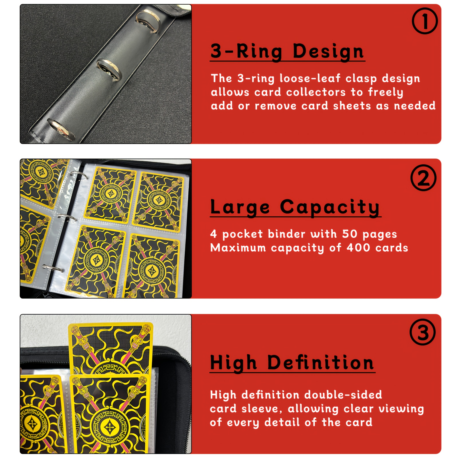 card binder cards 4 pocket 400 pockets trading card holder - Temu Kuwait