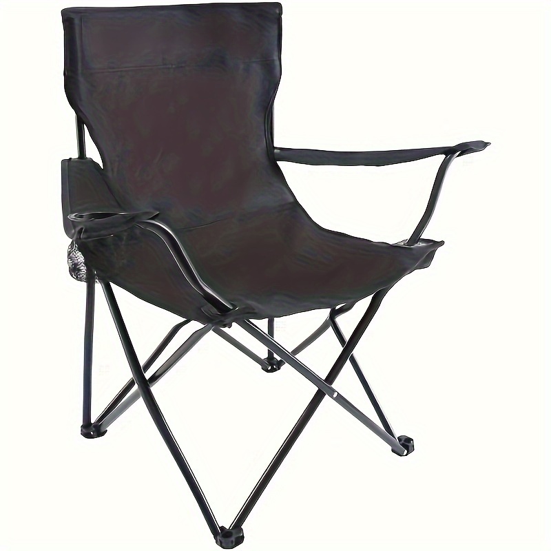 Portable Folding Black Camping Chair, Large