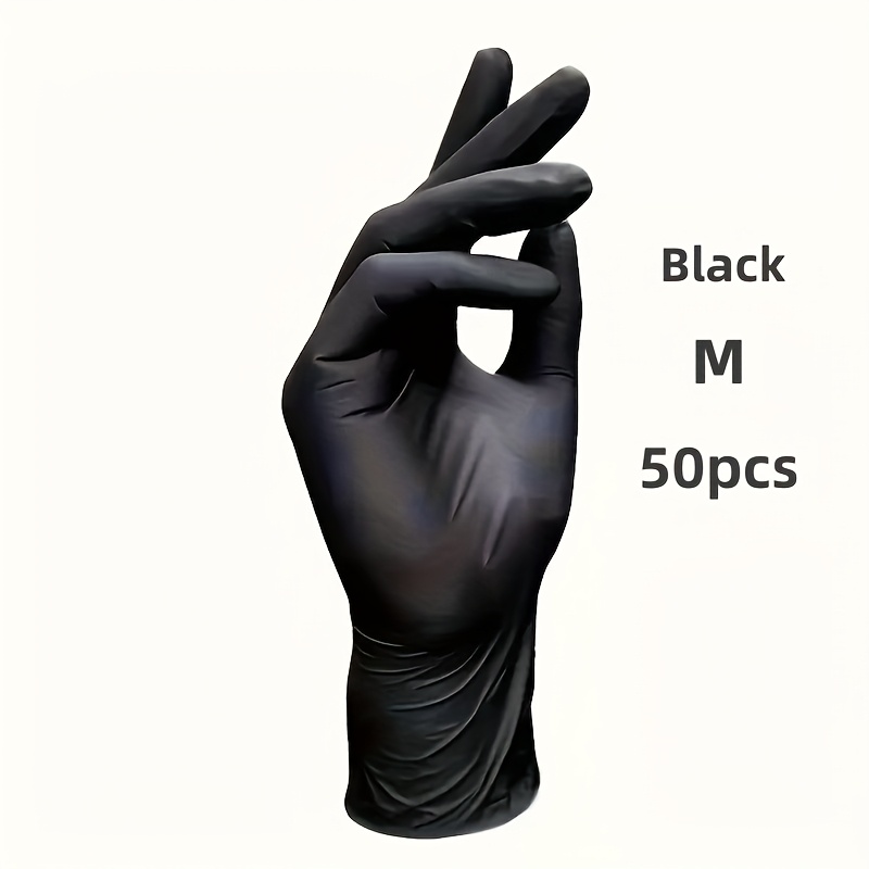 E-shop 10//100 Stück Schwarze Nitrilhandschuhe | Einweg, Latexfrei, Geeignet für Küche, Geschirrspülen, Haushaltsreinigung, Innen- und Außenbereich