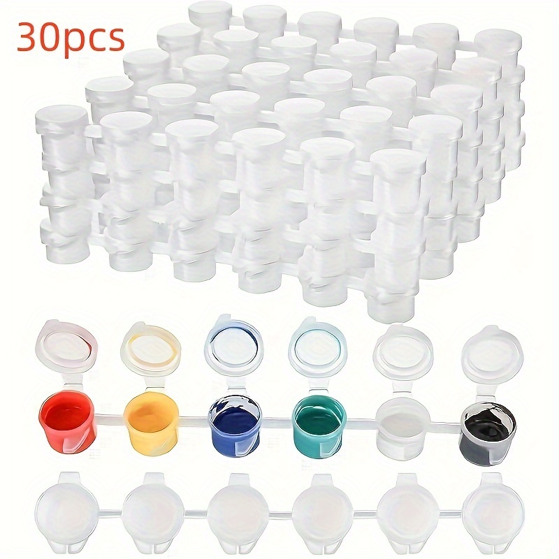 

Acrylic Mini Paint Containers With Lids - 60/120/180 Pieces, 10/20/30 Strips, Perfect For Classrooms And School Arts