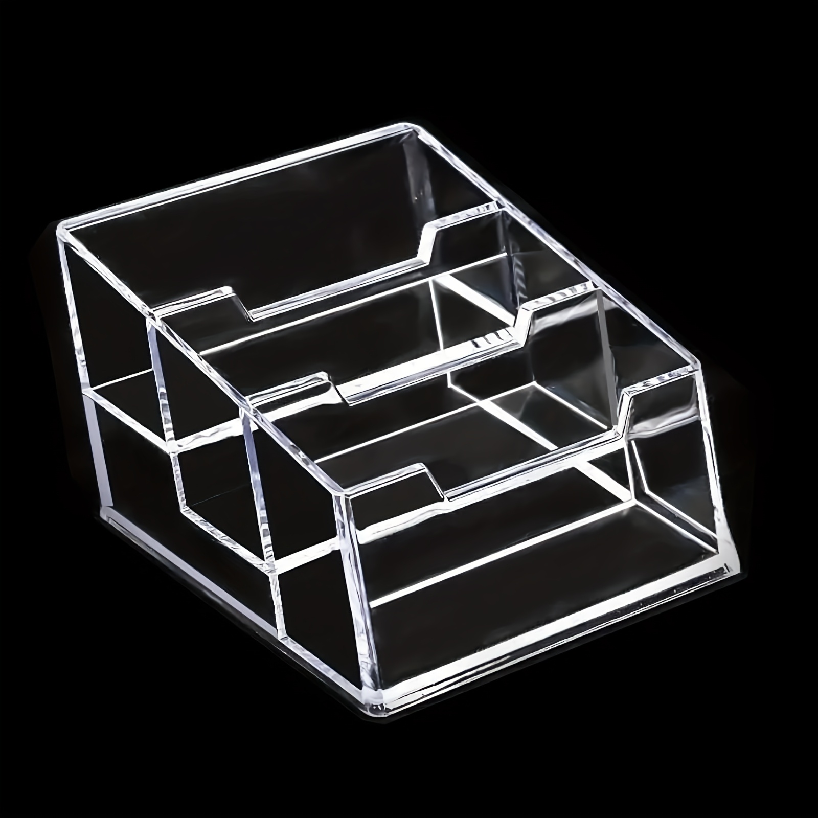 1pc Acrylic Card Holder, 3 Tier Premium Acrylic Card Holder, For Office Desk Counter